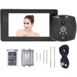 Caméra De Sonnette sans Fil avec Carillon, 4,3 Pouces hd 1080p 2 Millions De Pixels Rechargeable