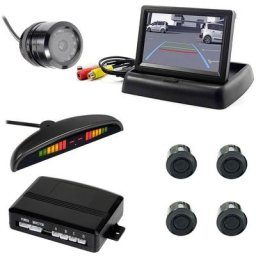 Housecurity - kit de stationnement avec moniteur 4,3', caméra de recul à 9 leds et capteurs