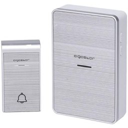 Sonnette numérique sans fil fonctionnant sur piles IP44 porte maison bureau 150M Aigostar silver