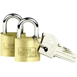 Cadenas avec serrure à clé Burg Wächter 2er Set Duo 222 30 sb laiton 2 pc(s) - laiton