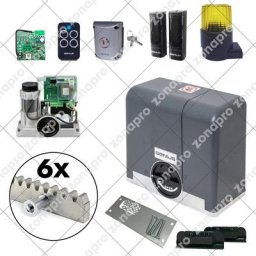 Faac Genius Kit Automatisme Portail Coulissant blizzard 500kg 230v Crémaillère - mètres crémaillère