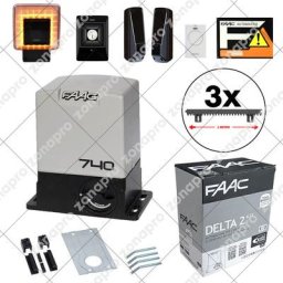 Faac - 740 delta 2 kit 500kg Avec Crémaillère En Nylon Automatisme Portail Coulissant - mètres