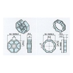 Adaptateur pour moteur standard - Modele : Octo 60 - Diam moteur : 58 - Diamètre tube : 60 - BECKER