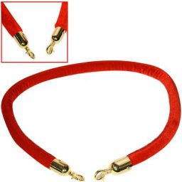 Corde de Barrière Corde pour Système de Guidage avec Or Crochets 1.5m Rouge pour Hôtel, Cinema