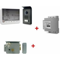 Visiophone Filaire Extel ICE - 7 pouces - mémoire de passage - effet miroir - Blanc - Visiophone