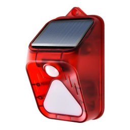 Détecteur de mouvement avec alarme - Lumière stroboscopique solaire avec télécommande - IP55
