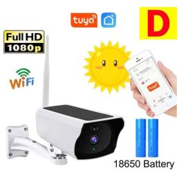 Tuya - Camera de surveillance exterieure solaire sans fil WiFi 1080P Etanche IP66 avec batterie