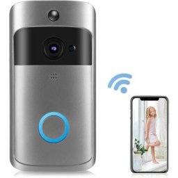 Sonnette sans Fil avec cameraIntelligente, Caméra de Sonnette Vidéo sans Fil WiFi avec Détecteur de