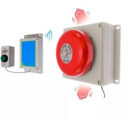 Sonnette cloche industrielle sans-fil 800 mètres longue portée - bouton déporté autonome