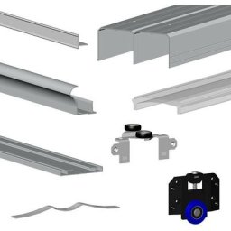 Slid'up By Mantion - Kit slid'up 280 aluminium anodisé argent pour 2 portes de placard coulissantes