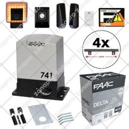 Faac - 741 delta 3 kit 900kg Avec Crémaillère En Nylon Automatisme Portail Coulissant - mètres