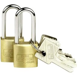 Cadenas avec serrure à clé Burg Wächter 2er Set Duo 222 20 26 sb laiton 2 pc(s) - laiton