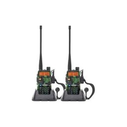2PCS baofeng 1.5' lcd 5W Walkie Talkie bi-bande 144~146MHz / 430~440MHz avec 1 lampe de poche led