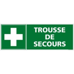 Panneau Trousse de Secours. Panneau Évacuation Secours. Signalisation Sécurité. Autocollant Trousse