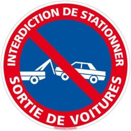 Panneau Interdiction de Stationner, Panneau de Signalisation Taille Standard 250 mm. Panneau