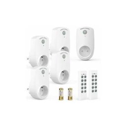 Lot de 5 Prise Programmable Électrique, Prise Télécommandée sans Fil avec 2 Télécommandes 2 Piles