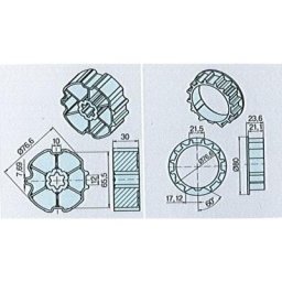 Adaptateur pour moteur standard - Modele : zf 80 - Diam moteur : 58 - Diamètre tube : 80 Becker