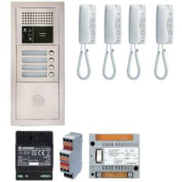 Pack audio 4 bp avec 4 postes GT1D programmés - GTBA4E - Aiphone