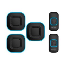 Qiedie - Sonnette sans fil, sonnette led intelligente pour la maison, 3 sonnettes, 2 boutons-noir