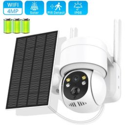Camera de surveillance exterieur solaire WiFi ptz 1080P pir, detection humaine, Surveillance sans