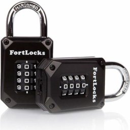 Lot de 2 cadenas de casier de salle de sport – 4 chiffres, robuste, en acier inoxydable trempé,