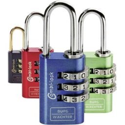 Cadenas avec serrure à combinaison Burg Wächter 2er Set Duo 88 20 f sb bleu, vert, rouge, noir 2