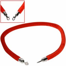 Corde de Barrière Cordon Séparation pour Poteaux de Guidage 1.5m Rouge pour Hôtel, Cinema, Publics