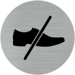Signaletique.biz France - Pictogramme Chaussures Interdites (Q0167). Autocollant souple effet alu