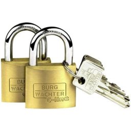 Cadenas avec serrure à clé Burg Wächter 2er Set Quadro 222 40 sb laiton 2 pc(s) Y50501