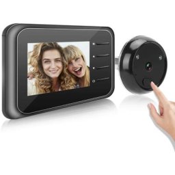 Sonnette Vidéo Numérique sans Fil, Caméra Judas avec Moniteur lcd 2,4 Pouces, Caméra œil de Chat de