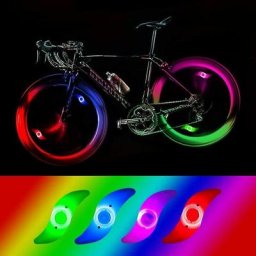 4 x led lumière Roue vélo, lumière led étanche Velo Roue avec 3 Modes de clignotement Lampe led