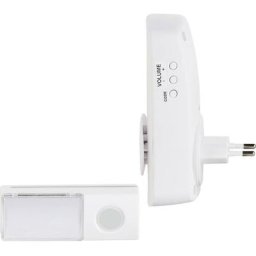 Carillon sans fil Set complet avec flash, avec porte-nom Heidemann 70827 HX Ocean 230 V - blanc pur