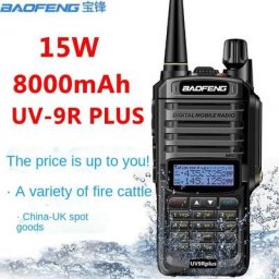 Walkie-talkie UV-9R Plus, imperméable, 15W, haute puissance uv, double étage, conduite