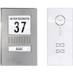 Adv 111 ww Audio Vistadoor Interphone filaire Set complet 1 foyer acier inoxydable, blanc - acier