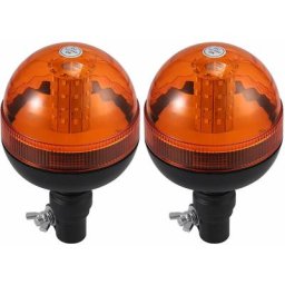 2PCS Gyrophare led Rotatif Orange 12V-24V, 40 Gyrophare smd led, 3 Modes d'Eclairage, Etanche,