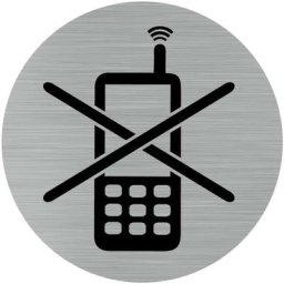 Signaletique.biz France - Pictogramme Téléphone Interdit (Q0169). Autocollant souple effet alu