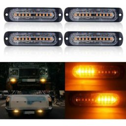 Ayyqh - Nouveau 4d, 4pcs10 led Flash, orange Emergency Light Bar Auto flash 12V 24V Grid Light