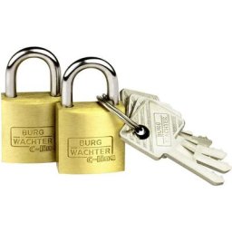 Cadenas avec serrure à clé Burg Wächter 2er Set Duo 222 20 sb laiton 2 pc(s) - laiton
