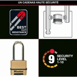 Master Lock - Cadenas Excell® en zinc masterlock 56 mm - Combinaison programmable - M175EURDLH
