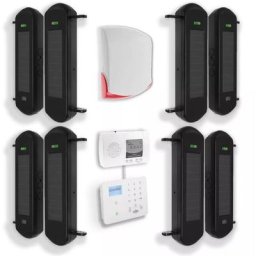 Kit complet 4 détections barrières 1B portée 900m + alerte gsm 4G appel/SMS sirène sans-fil