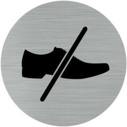Signaletique.biz France - Pictogramme Chaussures Interdites (Q0167). Autocollant souple effet alu