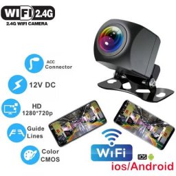 Camera de recul sans fil pour voiture avec wifi, 170 degres, pour tableau de bord, Vision nocturne