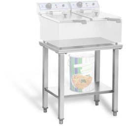Base Solide Pour Double Friteuse 62X42Cm En Acier Inoxydable 150Kg De Capacité - Argent