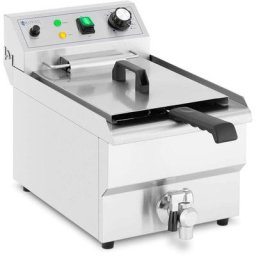 Friteuse Électrique Professionnelle Inox Avec Zone Froide Robinet 230V 9L 3000W - Rouge, Noir, Blanc