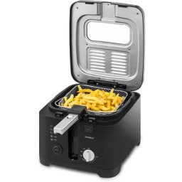 Bredeco - lectrique 2.5L Deep Fat Chip Friteuse Non Stick Pan & Safe Panier Poignée f - Argent
