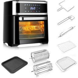 Costway - Four à air 13 l, 1700 w ,8 en 1 avec écran tactile et 8 programmes prédéfinis Noir