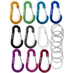 Lot de 10 mousquetons avec mini mousqueton, mini mousqueton, petit mousqueton, mousqueton pour clé
