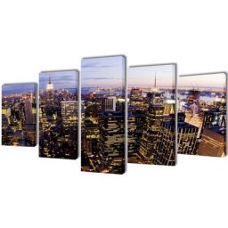 Set de toiles murales imprimées Horizon de New York vu du ciel Vidaxl n/a