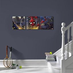 Set de 3 toiles imprimées Spiderman Upside Down 30 x 90cm Multicolore - Multicolore