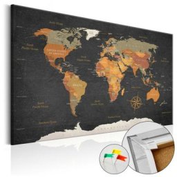 Tableau en liège - Secrets of the Earth [Cork Map] 90x60
